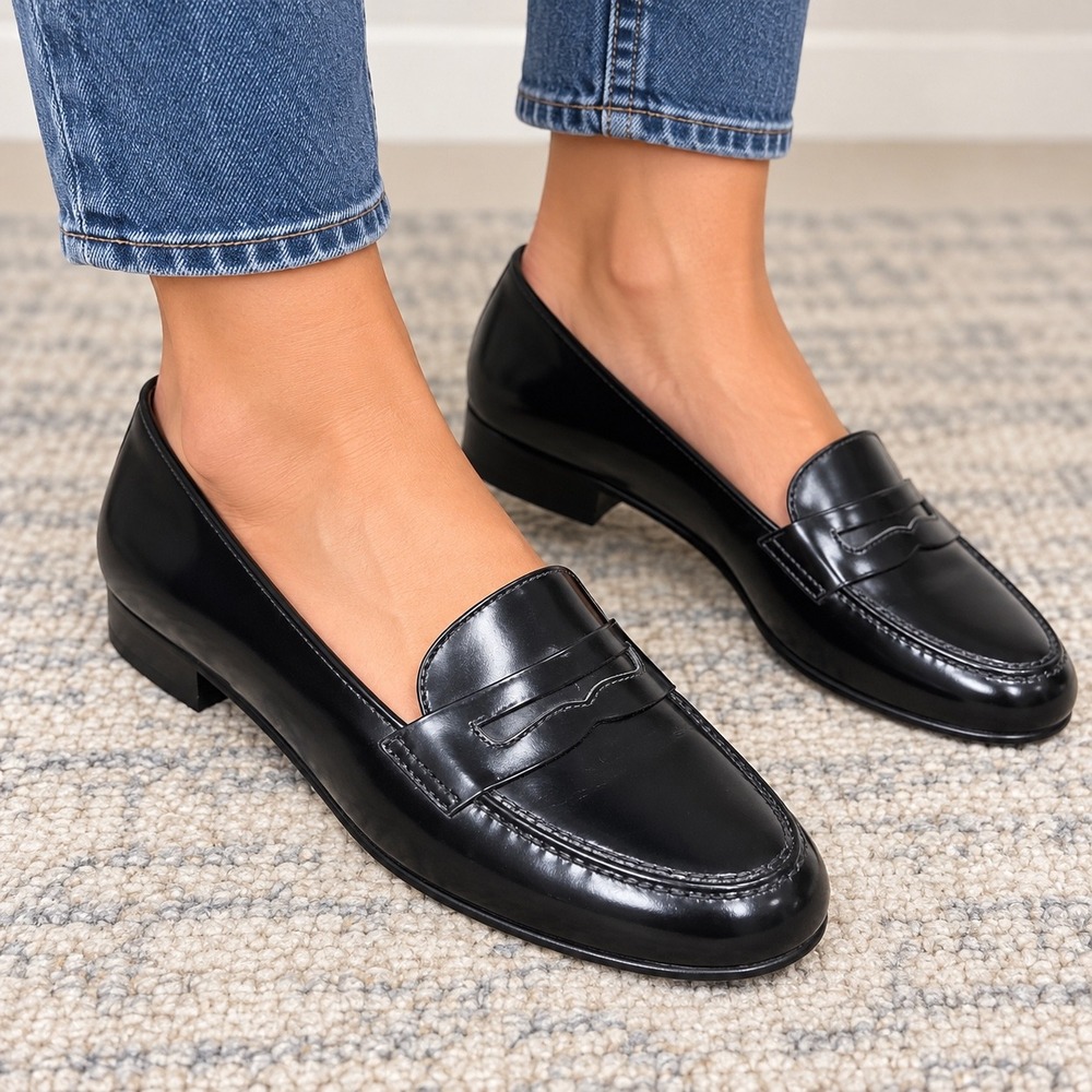 Vintage Lauren Ralph Lauren Black Leather Penny Loafers Size 7.5